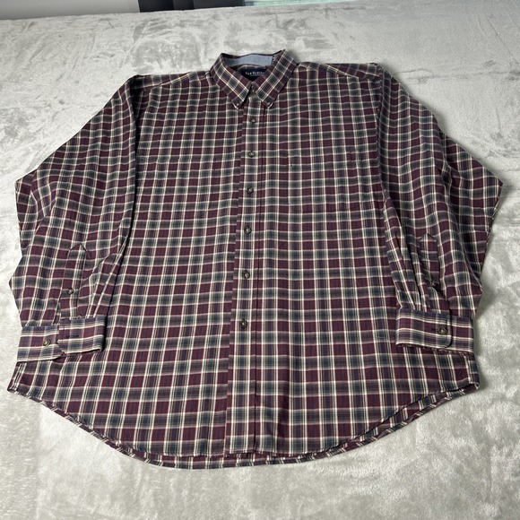 Van Heusen Other - Van Heusen Shirt Mens Large Plaid Long Sleeve Button Up Wrinkle Free
